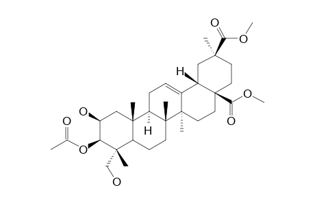 3.alpha.-Acetyl-30.beta.-methyloleanate-12-en-2.beta.,23.alpha.-diol-28.beta.-carboxymethylester