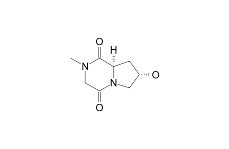 (6S,8R)-2,5-DIOXO-8-HYDROXY-4-METHYL-1,4-DIAZABICYClO-[4.3.0]-NONANE