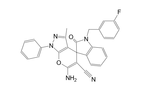 6'-amino-1-(3-fluorobenzyl)-3'-methyl-2-oxo-1'-phenyl-1'H-spiro[indoline-3,4'-pyrano[2,3-c]pyrazole]-5'-carbonitrile