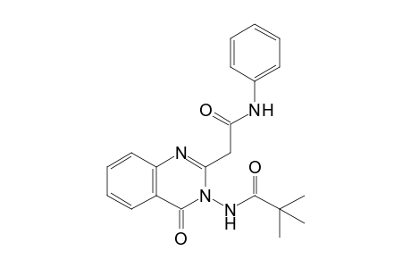 2,2-Dimethyl-N-[4-oxidanylidene-2-(2-oxidanylidene-2-phenylazanyl-ethyl)quinazolin-3-yl]propanamide