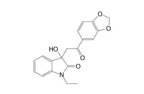 3-[2-(1,3-benzodioxol-5-yl)-2-keto-ethyl]-1-ethyl-3-hydroxy-oxindole