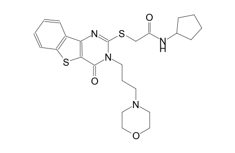 N-cyclopentyl-2-({3-[3-(4-morpholinyl)propyl]-4-oxo-3,4-dihydro[1]benzothieno[3,2-d]pyrimidin-2-yl}sulfanyl)acetamide
