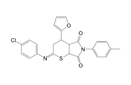(endo)-2-[(p-Chlorophenyl)imino]-4-(2'-furyl)-6-(4'-methylphenyl)-2,3,4,4a-tetrahydro-thiopyrano[2,3-c]pyrrole-5,7(6H,7aH)-dione