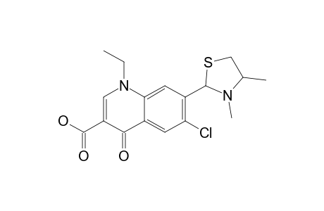 6-CHLORO-1,4-DIHYDRO-7-(3,4-DIMETHYLTHIAZOLIDIN-2-YL)-1-ETHYL-4-OXO-QUINOLINE-3-CARBOXYLIC-ACID