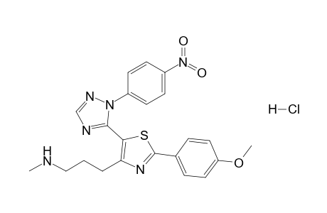 4-[3-(Methylamino)propyl]-2-(4-methoxyphenyl)-5-[2-(4-nitrophenyl)-1,2,4-triazol-3-yl]-1,3-thiazole hydrochloride