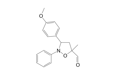 (rac-5-methyl-3-(4-methoxy-phenyl)-2-phenyl-isoxazoline-5-carbaldehyde)