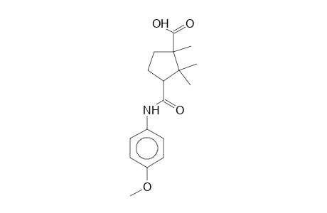 3-[(4-Methoxyanilino)carbonyl]-1,2,2-trimethylcyclopentanecarboxylic acid