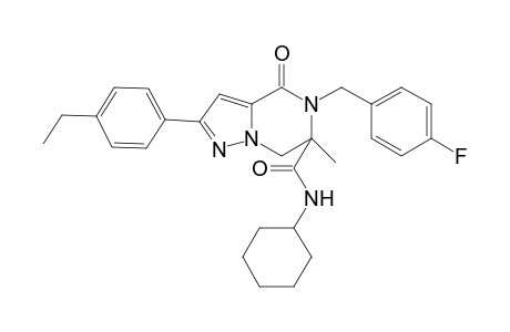 Pyrazolo[1,5-a]pyrazine-6-carboxamide, N-cyclohexyl-2-(4-ethylphenyl)-5-[(4-fluorophenyl)methyl]-4,5,6,7-tetrahydro-6-methyl-4-oxo-