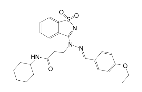 propanamide, N-cyclohexyl-3-[(2E)-1-(1,1-dioxido-1,2-benzisothiazol-3-yl)-2-[(4-ethoxyphenyl)methylene]hydrazino]-