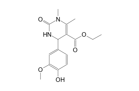 Ethyl 4-(4-hydroxy-3-methoxyphenyl)-1,6-dimethyl-2-oxo-1,2,3,4-tetrahydro-5-pyrimidinecarboxylate