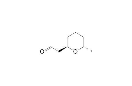 2H-Pyran-2-acetaldehyde, tetrahydro-6-methyl-, (2R-trans)-