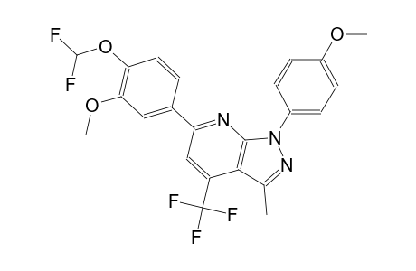1H-pyrazolo[3,4-b]pyridine, 6-[4-(difluoromethoxy)-3-methoxyphenyl]-1-(4-methoxyphenyl)-3-methyl-4-(trifluoromethyl)-