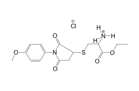 1-ethoxy-3-{[1-(4-methoxyphenyl)-2,5-dioxo-3-pyrrolidinyl]sulfanyl}-1-oxo-2-propanaminium chloride