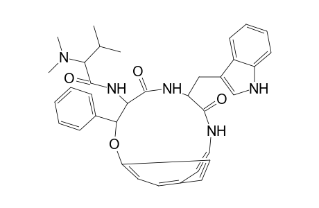 Butanamide, 2-(dimethylamino)-N-[7-(1H-indol-3-ylmethyl)-5,8-dioxo-3-phenyl-2-oxa-6,9-diazabicyclo[10.2.2]hexadeca-10,12,14,15-tetraen-4-yl]-3-methyl-, [3R-[3R*,4S*(S*),7S*]]-