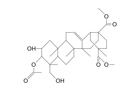 3.alpha.-Acetyl-30.beta.-methyloleanate-12-en-2.beta.,23.alpha.-diol-28.beta.-carboxymethylester