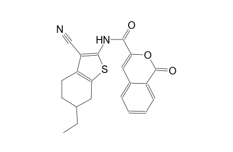 N-(3-cyano-6-ethyl-4,5,6,7-tetrahydro-1-benzothien-2-yl)-1-oxo-1H-2-benzopyran-3-carboxamide