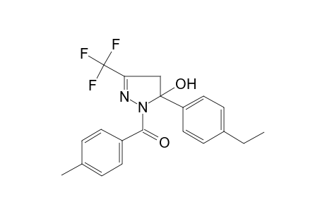 5-(4-Ethylphenyl)-1-(4-methylbenzoyl)-3-(trifluoromethyl)-4,5-dihydro-1H-pyrazol-5-ol