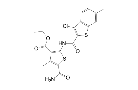 ethyl 5-(aminocarbonyl)-2-{[(3-chloro-6-methyl-1-benzothien-2-yl)carbonyl]amino}-4-methyl-3-thiophenecarboxylate
