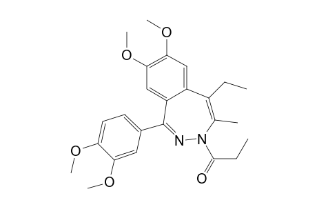 3H-2,3-Benzodiazepine, 1-(3,4-dimethoxyphenyl)-5-ethyl-7,8-dimethoxy-4-methyl-3-(1-oxopropyl)-
