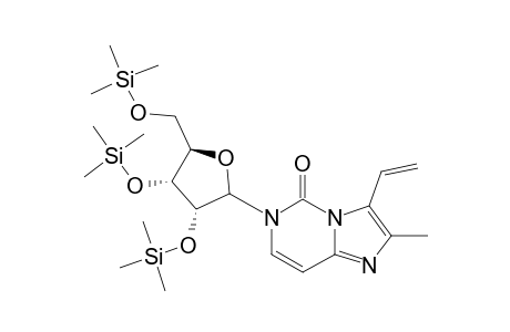Imidazo[1,2-c]pyrimidin-5(6H)-one, 3-ethenyl-2-methyl-6-[2,3,5-tris-O-(trimethylsilyl)-.beta.-D-ribofura nosyl]-