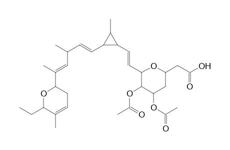 2H-Pyran-2-acetic acid, 4,5-bis(acetyloxy)-6-[2-[2-[5-(6-ethyl-3,6-dihydro-5-methyl-2H-pyran- 2-yl)-3-methyl-1,4-hexadienyl]-3-methylcyclopropyl]ethenyl]tetrahydro -