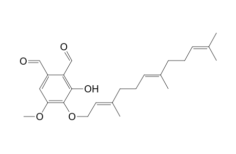 1,2-Benzenedicarboxaldehyde, 3-hydroxy-5-methoxy-4-((3,7,11-trimethyl-2,6,10-dodecatrienyl)oxy)-, (E,E)-