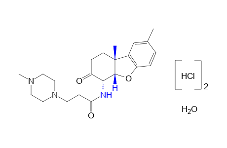 N-(8,9bbeta-dimethyl-1,2,3,4,4abeta,9b-hexahydro-3-oxo-4alpha-dibenzofuranyl)-4-methyl-1-piperazinepropionamide, dihydrochloride, monohydrate