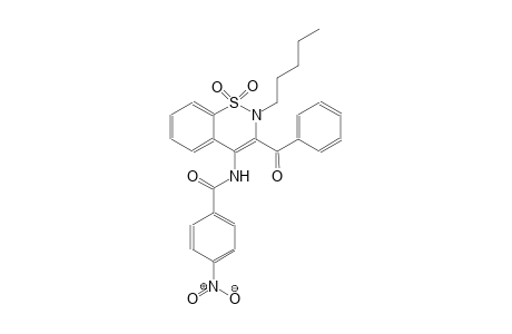 N-(3-benzoyl-1,1-dioxido-2-pentyl-2H-1,2-benzothiazin-4-yl)-4-nitrobenzamide