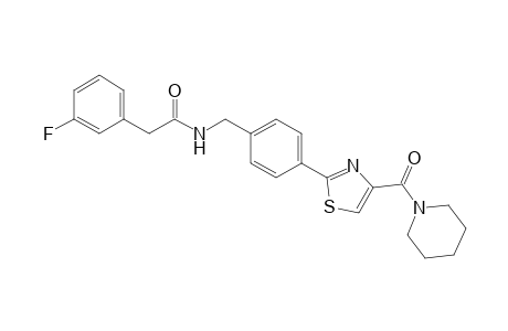 2-(3-Fluorophenyl)-N-(4-(4-(piperidine-1-carbonyl)thiazol-2-yl)benzyl)acetamide