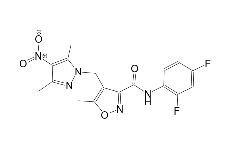 N-(2,4-difluorophenyl)-4-[(3,5-dimethyl-4-nitro-1H-pyrazol-1-yl)methyl]-5-methyl-3-isoxazolecarboxamide