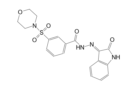3-(4-morpholinylsulfonyl)-N'-[(3E)-2-oxo-1,2-dihydro-3H-indol-3-ylidene]benzohydrazide