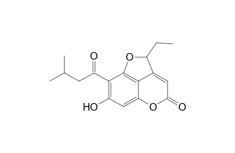 Furo[4,3,2-de][1]benzopyran-4(2H)-one, 2-ethyl-7-hydroxy-8-(3-methyl-1-oxobutyl)-