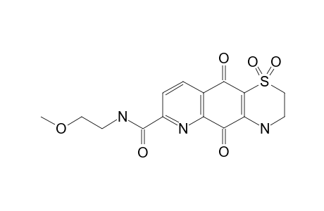 N-(2-METHOXYETHYL)-5,10-DIOXO-3,4,5,10-TETRAHYDRO-2H-[1,4]-THIAZINO-[2,3-G]-QUINOLINE-7-CARBOXAMIDE-1,1-DIOXIDE