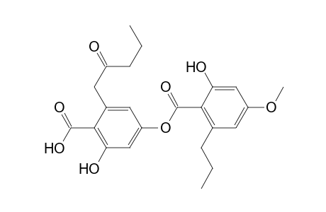 Benzoic acid, 2-hydroxy-4-[(2-hydroxy-4-methoxy-6-propylbenzoyl)oxy]-6-(2-oxopentyl)-