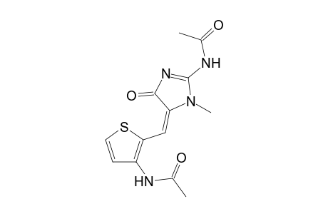 N-{2-[2-Acetylamino-3-methyl-5-oxo-3,5-dihydro-imidazol-(4E)-ylidenemethyl]-thiophen-3-yl}-acetamide