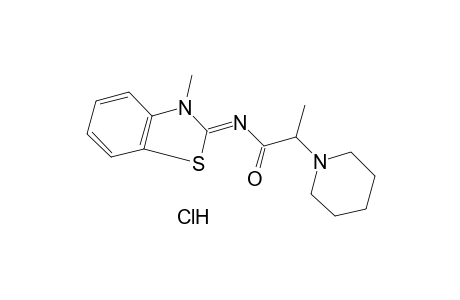 N-(3-METHYL-2-BENZOTHIAZOLINYLIDENE)-2-PIPERIDINOPROPIONAMIDE, MONOHYDROCHLORIDE