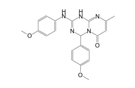 2-(4-methoxyanilino)-4-(4-methoxyphenyl)-8-methyl-1,4-dihydro-6H-pyrimido[1,2-a][1,3,5]triazin-6-one