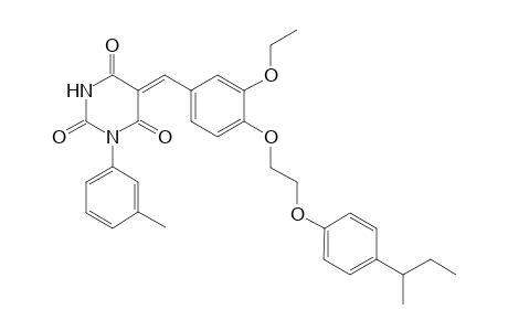 (5Z)-5-[3-ethoxy-4-[2-(4-sec-butylphenoxy)ethoxy]benzylidene]-1-(m-tolyl)barbituric acid