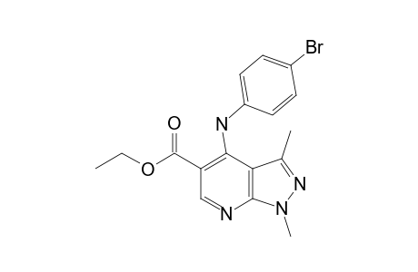4-(BROMOPHENYL)-AMINO-5-CARBOETHOXY-1,3-DIMETHYL-1H-PYRAZOLO-[3,4-B]-PYRIDINE
