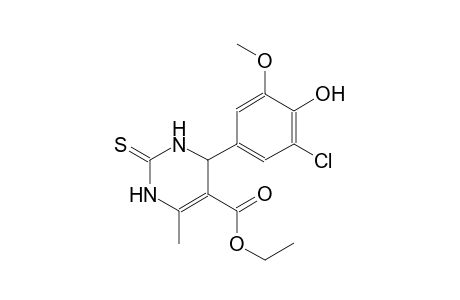 ethyl 4-(3-chloro-4-hydroxy-5-methoxyphenyl)-6-methyl-2-thioxo-1,2,3,4-tetrahydro-5-pyrimidinecarboxylate