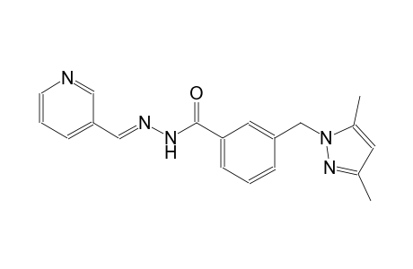 3-[(3,5-dimethyl-1H-pyrazol-1-yl)methyl]-N'-[(E)-3-pyridinylmethylidene]benzohydrazide