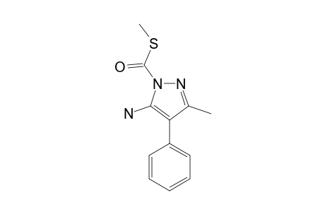 5-amino-3-methyl-4-phenyl-pyrazole-1-carbothioic acid S-methyl ester