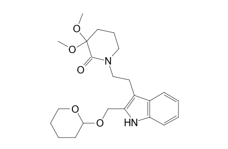 3,3-Dimethoxy-1-[2-[2-(2-oxanyloxymethyl)-1H-indol-3-yl]ethyl]-2-piperidinone