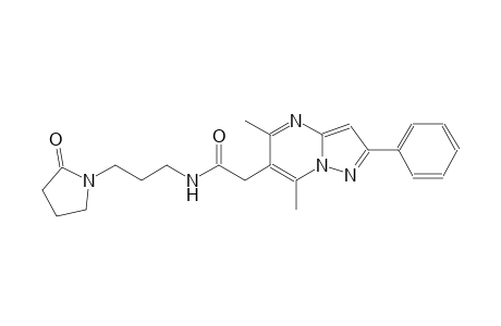 pyrazolo[1,5-a]pyrimidine-6-acetamide, 5,7-dimethyl-N-[3-(2-oxo-1-pyrrolidinyl)propyl]-2-phenyl-