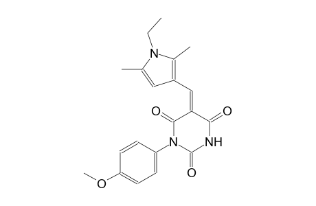 (5Z)-5-[(1-ethyl-2,5-dimethyl-1H-pyrrol-3-yl)methylene]-1-(4-methoxyphenyl)-2,4,6(1H,3H,5H)-pyrimidinetrione