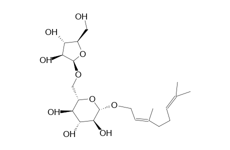 GERANYL 6-O-alpha-L-ARABINOFURANOSYL-beta-D-GLUCOPYRANOSIDE