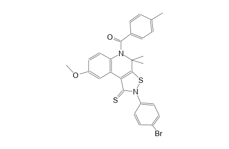 2-(4-bromophenyl)-8-methoxy-4,4-dimethyl-5-(4-methylbenzoyl)-4,5-dihydroisothiazolo[5,4-c]quinoline-1(2H)-thione