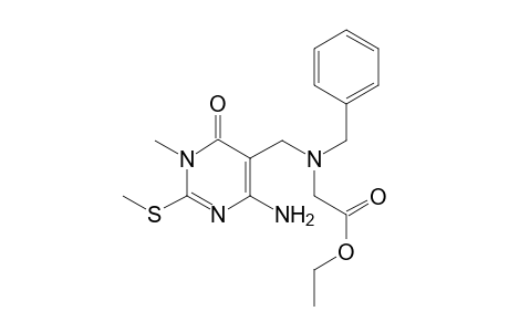 Ethyl 2-{[(4-amino-1-methyl-2-methylthio-6-oxo-1,6-dihydropyrimidin-5-yl)methyl](benzyl)amino}acetate