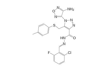 1-(4-amino-1,2,5-oxadiazol-3-yl)-N'-[(E)-(2-chloro-6-fluorophenyl)methylidene]-5-{[(4-methylphenyl)sulfanyl]methyl}-1H-1,2,3-triazole-4-carbohydrazide