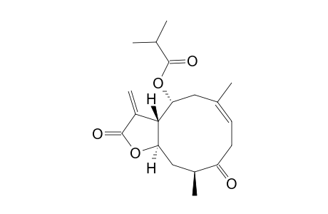 Propanoic acid, 2-methyl-, 2,3,3a,4,5,8,9,10,11,11a-decahydro-6,10-dimethyl-3-methylene-2,9-diox ocyclodeca[b]furan-4-yl ester, [3aS-(3aR*,4S*,6Z,10R*,11aS*)]-